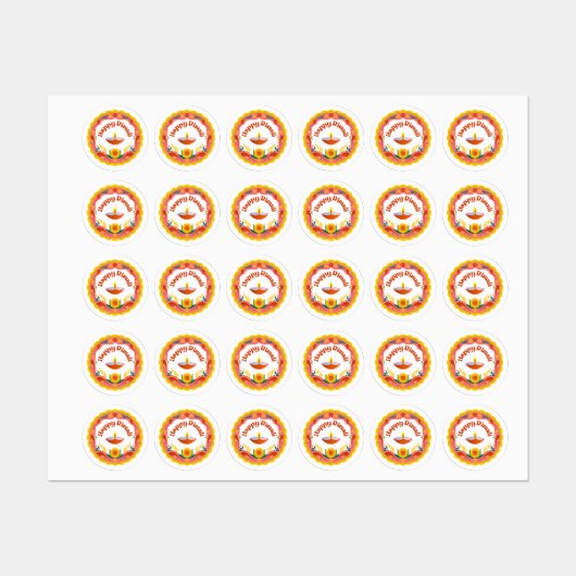 ハッピーディワリディヤシール ラベル (シート)