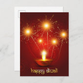 ハッピーディワリディヤフェスティバルの軽花火 シーズンポストカード (正面/裏面)