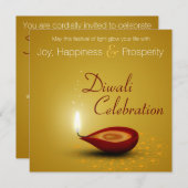 ハッピーディワリディヤフェスティバルオブライト招待状 招待状 (正面/裏面)