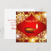 ハッピーディワリディヤフェスティバルオブライト金ゴールドレッド シーズンカード (正面/裏面)