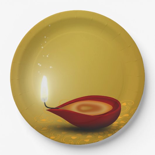 ハッピーディワリディヤ – 紙プレート ペーパープレート (正面)