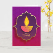 ハッピーディワリデパワリインディアンフェスティバルオブライト カード (黄色い花)