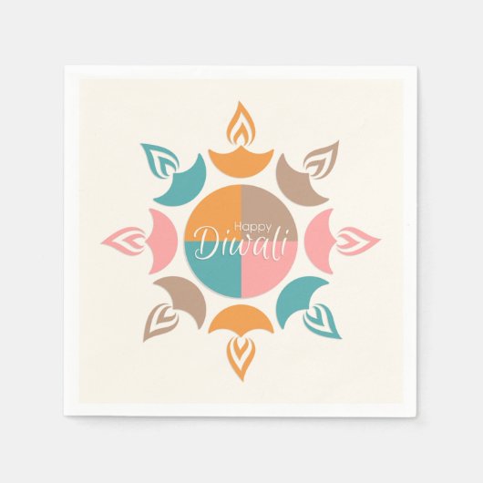 ハッピーディワリナプキンス スタンダードカクテルナプキン (正面)