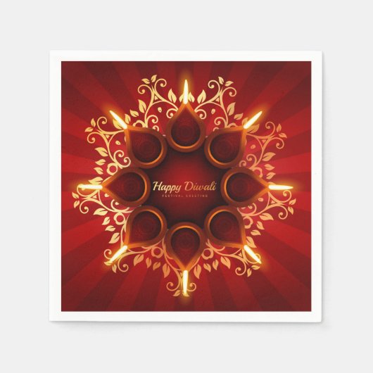 ハッピーディワリナプキンス スタンダードカクテルナプキン (正面)