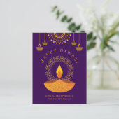 ハッピーディワリヒンズーフェスティバル・オブ・ライトパープル シーズンポストカード (スタンド正面)