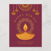 ハッピーディワリヒンズー光フェスティバル シーズンポストカード (正面)