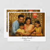 ハッピーディワリファミリーお祝い シーズンカード (正面/裏面)