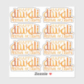 ハッピーディワリフェスティバルオブライツオレンジディパヴァリ シール (シート)