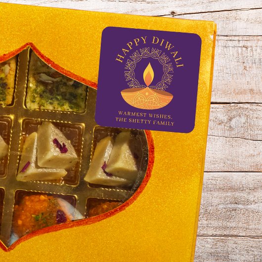 ハッピーディワリフェスティバルオブライツディヤカスタム スクエアシール