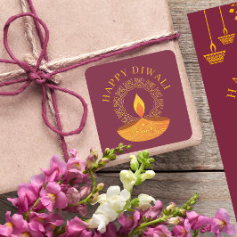 ハッピーディワリフェスティバルオブライツディヤ スクエアシール