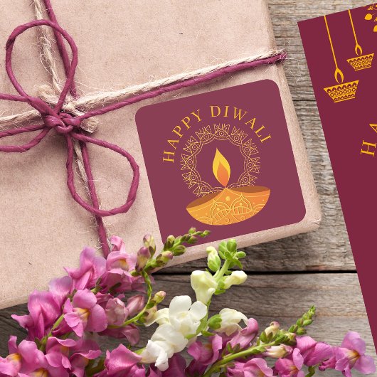 ハッピーディワリフェスティバルオブライツディヤ スクエアシール