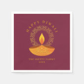 ハッピーディワリフェスティバルオブライツディヤ スタンダードカクテルナプキン (正面)