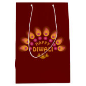 ハッピーディワリフェスティバルオブライツヒンドゥー ミディアムペーパーバッグ (正面)