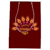 ハッピーディワリフェスティバルオブライツヒンドゥー ミディアムペーパーバッグ (裏面)
