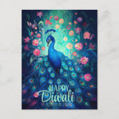 ハッピーディワリフェスティバルオブライツピーコック シーズンポストカード (正面)