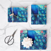 ハッピーディワリフェスティバルオブライツピーコック ラッピングペーパーシート