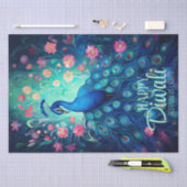 ハッピーディワリフェスティバルオブライツピーコック 薄葉紙 (クラフト)