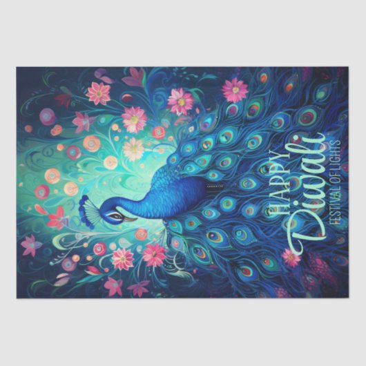 ハッピーディワリフェスティバルオブライツピーコック 薄葉紙 (正面)