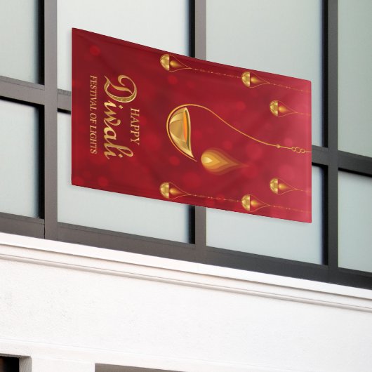 ハッピーディワリフェスティバルオブライツ 横断幕 (ビルの外側)