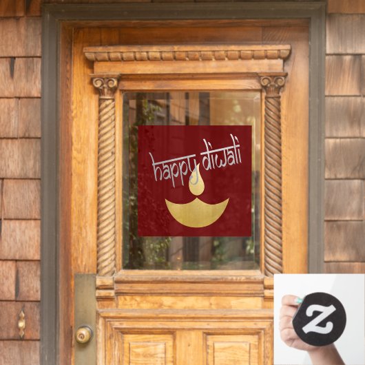 ハッピーディワリフェスティバルオブライト ウィンドウサイン (ホームデコレーション)