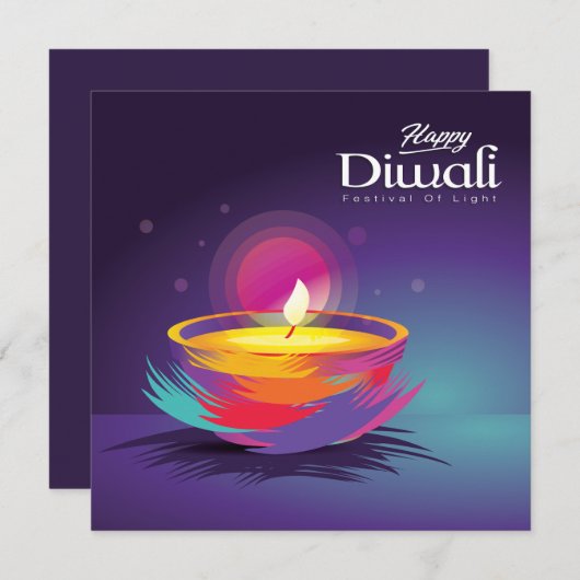 ハッピーディワリブラシストロークディーヤフェスティバルの光 シーズンカード (正面/裏面)