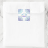 ハッピーディワリブルーホワイトマンダラフェスティバルオブライト スクエアシール (バッグ)