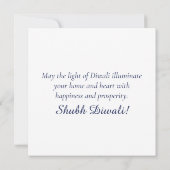 ハッピーディワリブルー金ゴールドディヤフェスティバルオブライト シーズンカード (裏面)