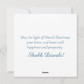 ハッピーディワリブルー金ゴールドディヤフェスティバルオブライト シーズンカード (裏面)