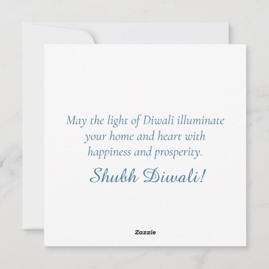 ハッピーディワリブルー金ゴールドディヤフェスティバルオブライト シーズンカード (裏面)