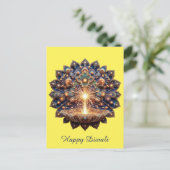 ハッピーディワリブルー金ゴールドディヤフェスティバルオブライト シーズンポストカード (スタンド正面)