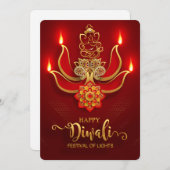 ハッピーディワリホリデーカード シーズンカード (正面/裏面)