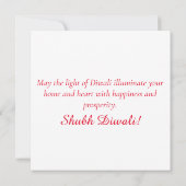 ハッピーディワリランゴリディヤフェスティバルオブライトレッド シーズンカード (裏面)