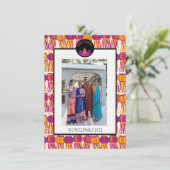 ハッピーディワリランタンホリデーフォトカード シーズンカード (スタンド正面)