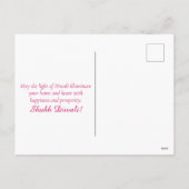 ハッピーディワリ女神ラクシュミフェスティバルオブライト シーズンポストカード (裏面)