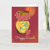 ハッピーディワリ折り畳みグリーティングカード カード (正面)