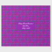 ハッピーディワリ挨拶かわいいハートピンクパープル文字 ラッピングペーパー (フラット)