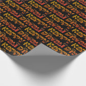 ハッピーディワリ挨拶かわいいハート文字ブラウンレッド ラッピングペーパー (角)