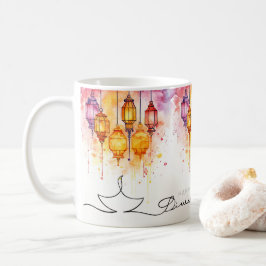 ハッピーディワリ水彩灯 コーヒーマグカップ