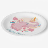 ハッピーディワリ紙プレート ペーパープレート (アングル)