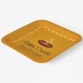 ハッピーディワリ紙プレート ペーパープレート (傾斜あり)