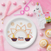ハッピーディワリ紙プレート ペーパープレート (パーティー)