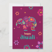 ハッピーディワリ象ヒンドゥー教の光のフェスティバル シーズンカード (正面)