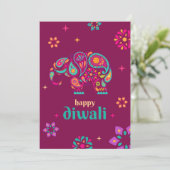 ハッピーディワリ象ヒンドゥー教の光のフェスティバル シーズンカード (スタンド正面)