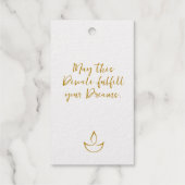 ハッピーディワリ金ゴールドとホワイトギフトラベル- 10pcs ギフトタグ (裏面)