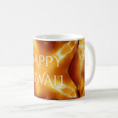 ハッピーディワリ金ゴールド銅光沢のある星 コーヒーマグカップ (正面右)