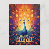 ハッピーディワリ鮮やかピーコックフェスティバルオブライツ シーズンポストカード (正面)