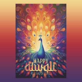 ハッピーディワリ鮮やかピーコックフェスティバルオブライツ ラッピングペーパーシート