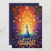 ハッピーディワリ鮮やかピーコックフェスティバルオブライツ 招待状 (正面/裏面)