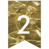 ハッピーディワリ2017金ゴールドホワイトグリッターライトパーティー バンティングフラッグ (第1の旗)