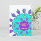 ハッピーディワリ2022パープルピンクブルーグリッターラグーリ シーズンカード (スタンド正面)